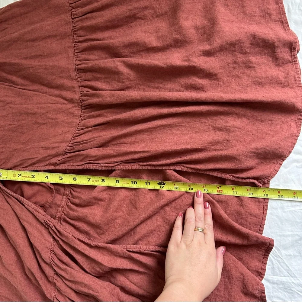 Abercrombie & Fitch Terracotta Button Through Linen Blend Maxi Dress - SP